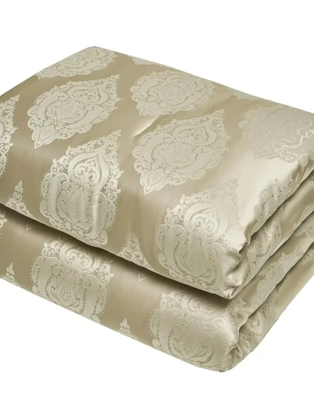 Luxury Damask cal king 3 piece Comforter Set in Beige